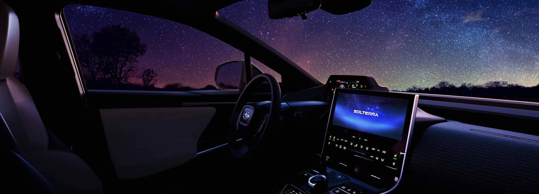 2022 Subaru Solterra-interior view with starry sky