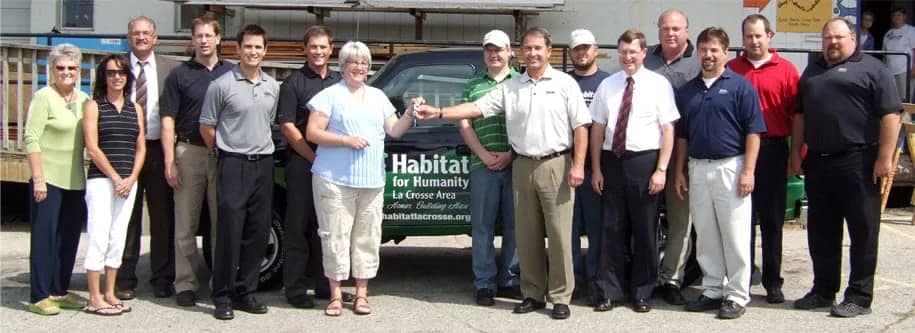Dahl donating a truck to Habitat for Humanity