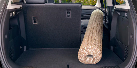 Rug in back cargo area with seat down