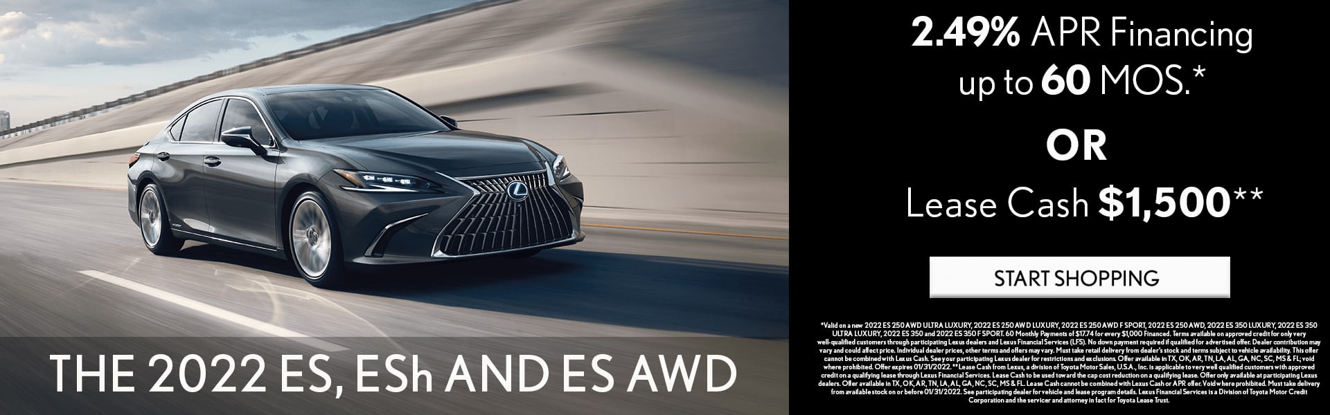 2022 Lexus ES and ESh special offer