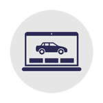 Laptop car shopping icon