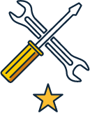 Wrench/Screwdriver Icon with 1 star