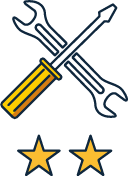 Wrench/Screwdriver Icon with 2 stars