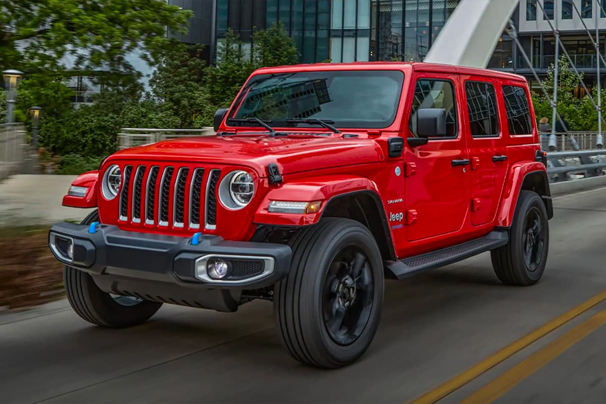 Red Jeep Outside 